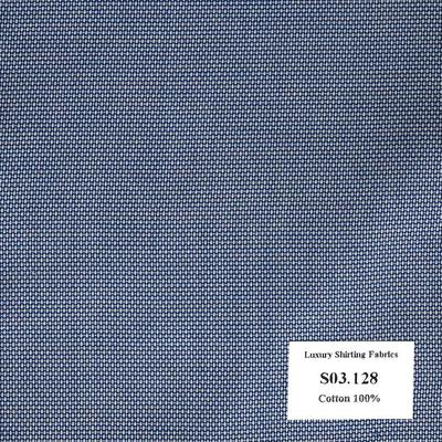 S03.128 Kevinlli S3 - Sơmi 100% Cotton - Xanh Dương Trơn 