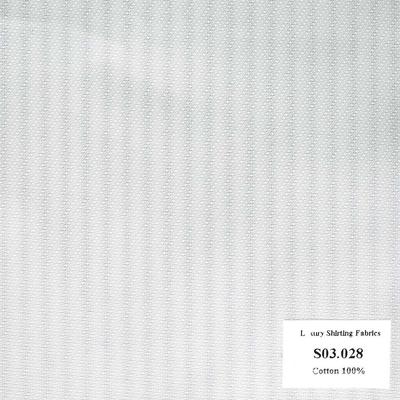 S03.028 Kevinlli S3 - Sơmi 100% Cotton - Trắng Sọc