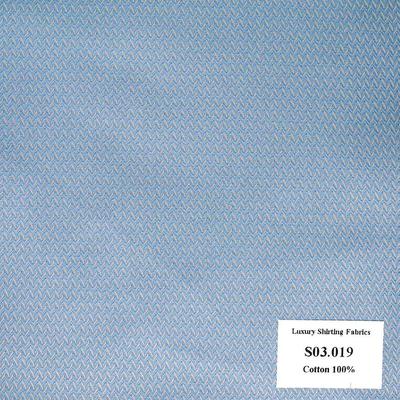 S03.019 Kevinlli S3 - Sơmi 100% Cotton - Xanh Dương Trơn