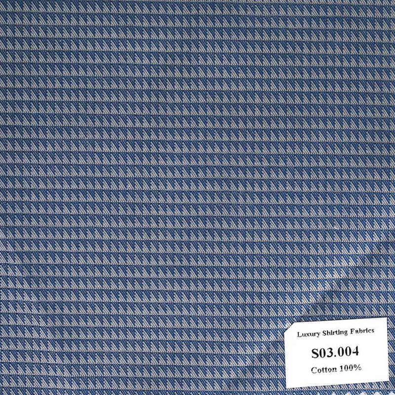 S03.004 Kevinlli S3 - Sơmi 100% Cotton - Xanh Dương Trơn