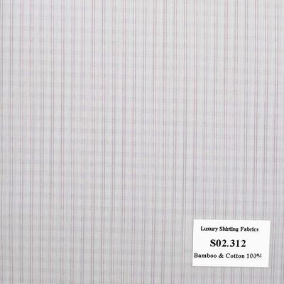 S02.312 Kevinlli S2 - Sơmi Bamboo - Trắng Sọc Hồng