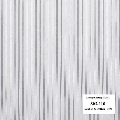 S02.310 Kevinlli S2 - Sơmi Bamboo - Trắng Sọc Tím