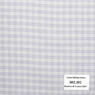 S02.302 Kevinlli S2 - Sơmi Bamboo - Xanh Dương Caro