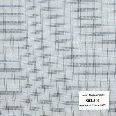 S02.301 Kevinlli S2 - Sơmi Bamboo - Xanh Dương Caro