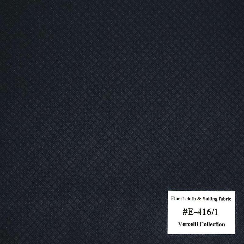 E-416/1 Vercelli V9 - Vải Suit 95% Wool - Xanh Dương Trơn