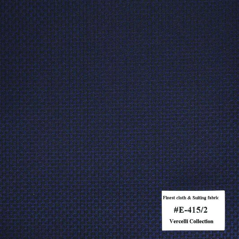E-415/2  Vercelli V9 - Vải Suit 95% Wool - Xanh Dương Trơn