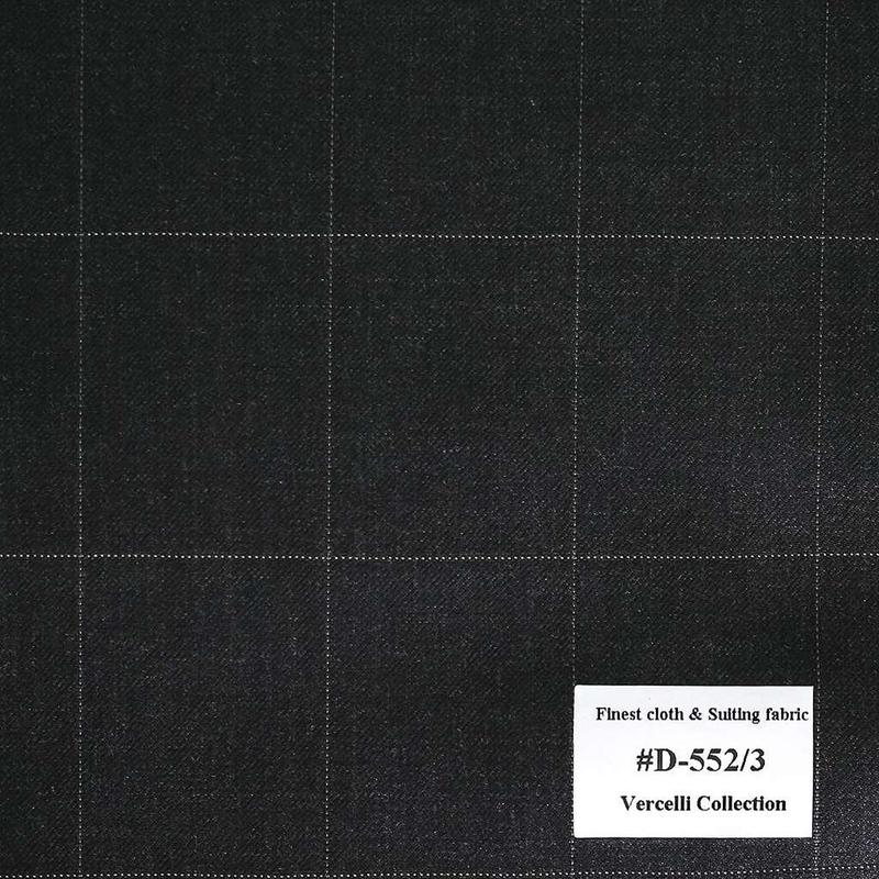 D-552/3 Vercelli V9 - Vải Suit 95% Wool - Đen Caro
