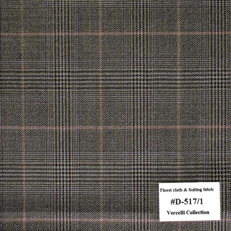 D-517/1 Vercelli V9 - Vải Suit 95% Wool - Nâu Caro