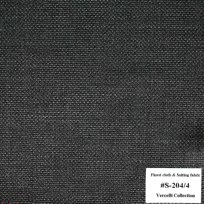 S-204/4 Vercelli V8 - Vải Suit 95% Wool - Xám Trơn