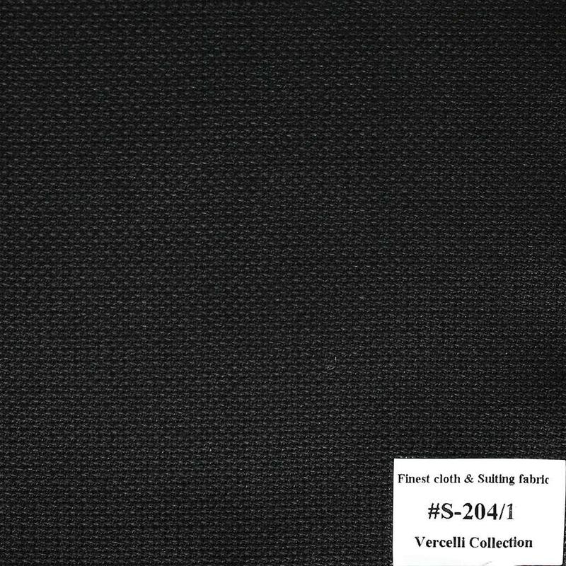 S-204/1 Vercelli V8 - Vải Suit 95% Wool - Đen Trơn