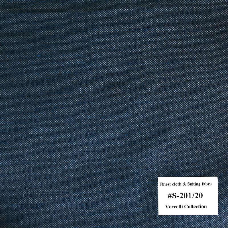 S-201/20 Vercelli V8 - Vải Suit 95% Wool - Xanh Dương Trơn