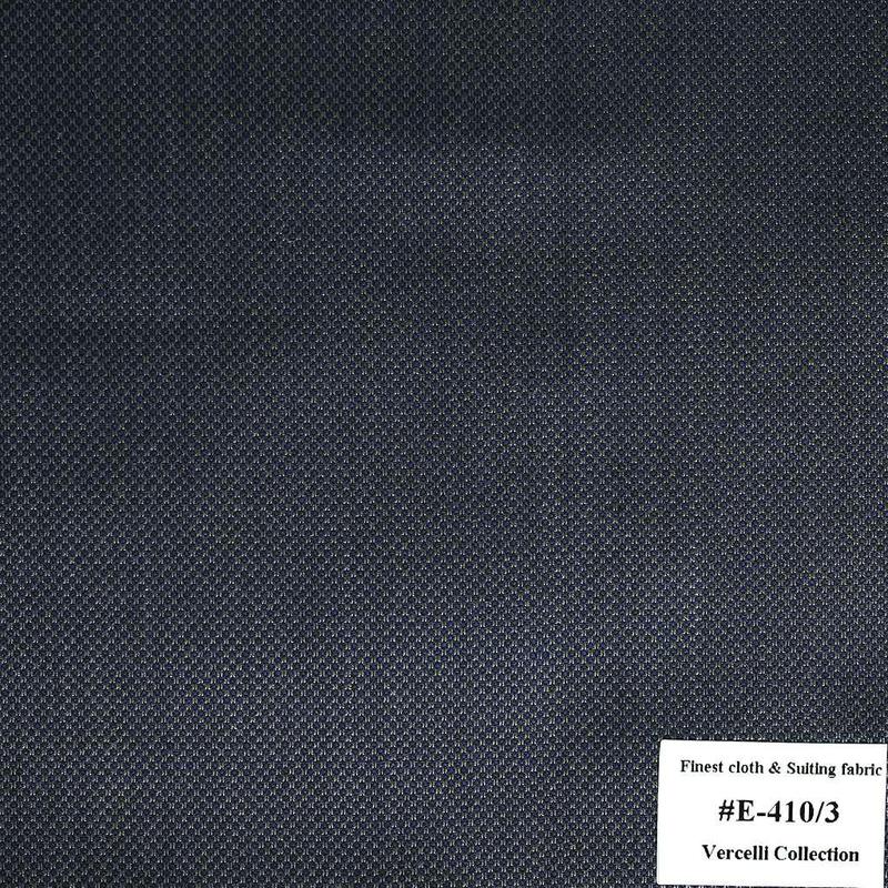 E-410/3 Vercelli V8 - Vải Suit 95% Wool - Xanh Dương Trơn