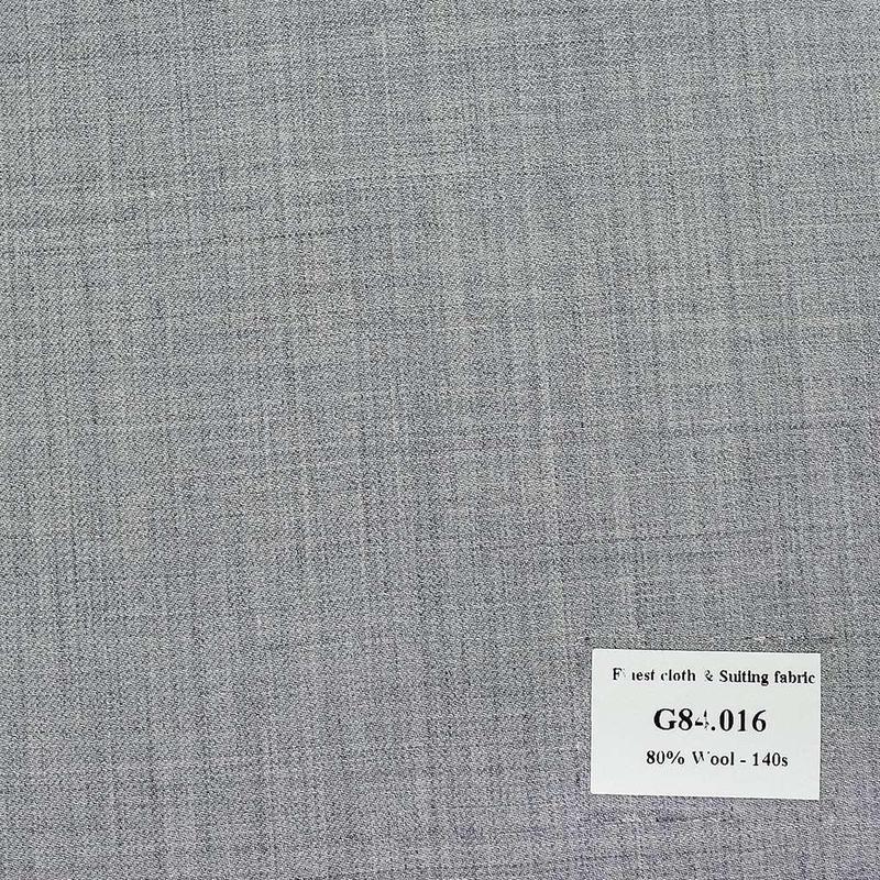 G84.016 Kevinlli V7 - Vải Suit 80% Wool - Xám Trơn