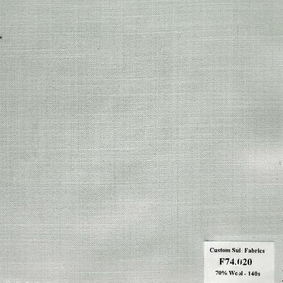 F74.020 Kevinlli V6 - Vải Suit 70% Wool - Trắng Trơn