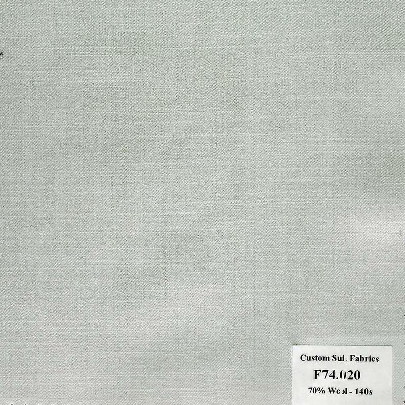 F74.020 Kevinlli V6 - Vải Suit 70% Wool - Trắng Trơn