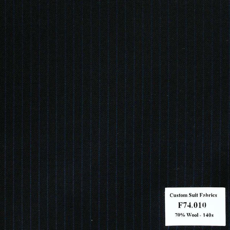F74.010 Kevinlli V6 - Vải Suit 70% Wool - Đen Sọc