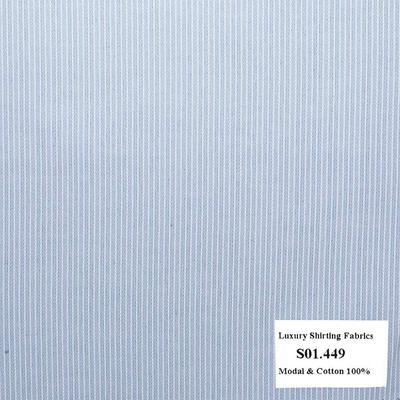 S01.449 - Sơmi Cotton & Modal - Xanh Dương Sọc