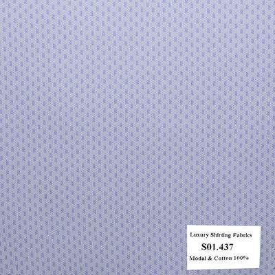 S01.437 - Sơmi Cotton & Modal - Tím Hoa Văn
