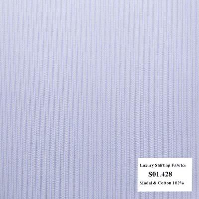 S01.428 - Sơmi Cotton & Modal - Tím Sọc