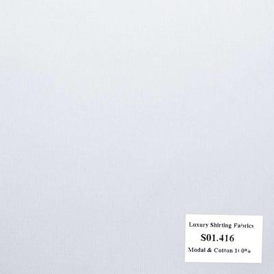 S01.416 - Sơmi Cotton & Modal - Trắng Trơn