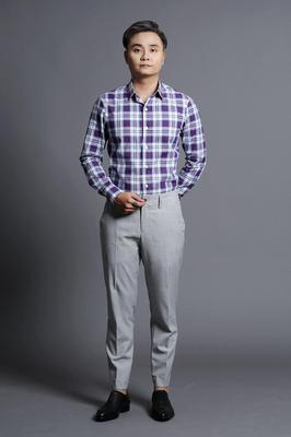 Đồng Phục Áo Sơ Mi Nam Caro Tím