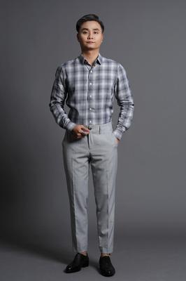 Đồng Phục Áo Sơ Mi Nam Caro Xám