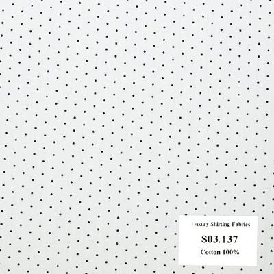 Vải May Đồng Phục Áo Sơ Mi Công Sở Màu Trắng Chấm Bi S03.137