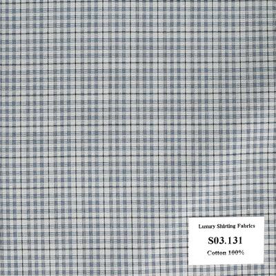 Vải May Đồng Phục Áo Sơ Mi Công Sở Màu Xanh Đen Caro S03.131