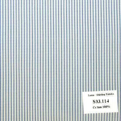 Vải May Đồng Phục Áo Sơ Mi Công Sở Màu Xanh Biển Đậm Sọc Dọc S03.114