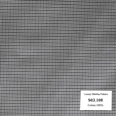 Vải May Đồng Phục Áo Sơ Mi Công Sở Vân Đen Xám S03.108