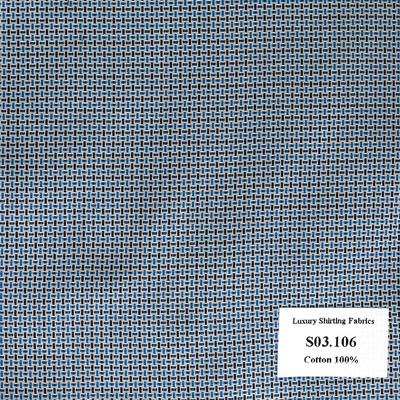 Vải May Đồng Phục Áo Sơ Mi Công Sở Vân Đen Xanh S03.106