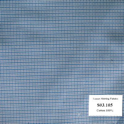 Vải May Đồng Phục Áo Sơ Mi Công Sở Vân Xanh Biển S03.105