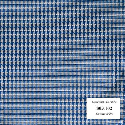 Vải May Đồng Phục Áo Sơ Mi Công Sở Màu Xanh Biển Đậm Vân S03.102