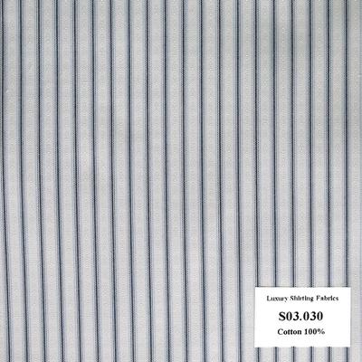 Vải May Đồng Phục Áo Sơ Mi Công Sở Màu Xanh Đen Sọc Dọc S03.030