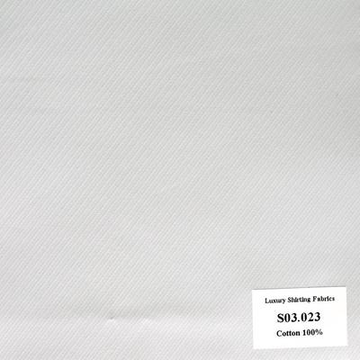 Vải May Đồng Phục Áo Sơ Mi Công Sở Màu Trắng Sọc Xéo S03.023