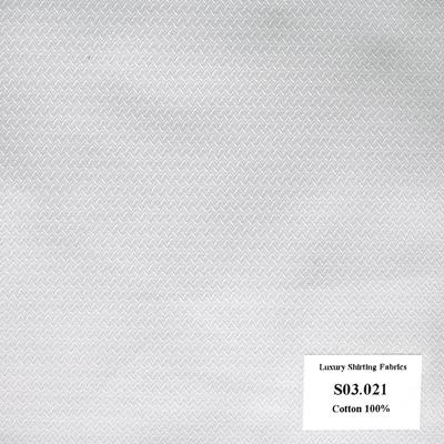 Vải May Đồng Phục Áo Sơ Mi Công Sở Màu Trắng Vân S03.021