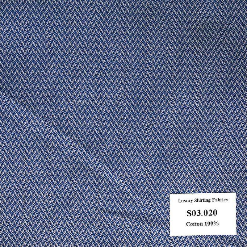 Vải May Đồng Phục Áo Sơ Mi Công Sở Màu Xanh Đen Vân S03.020
