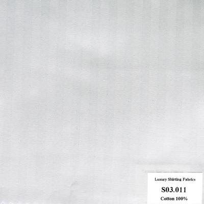 Vải May Đồng Phục Áo Sơ Mi Công Sở Màu Trắng Sọc Dọc S03.011