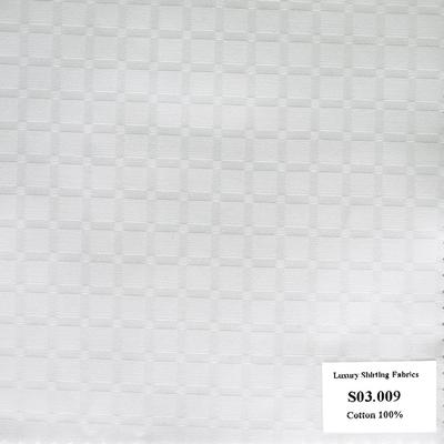 Vải May Đồng Phục Áo Sơ Mi Công Sở Màu Trắng Caro S03.009