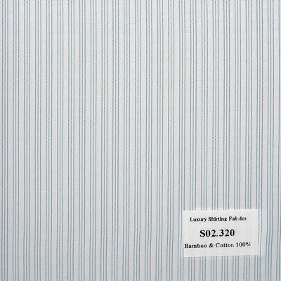 Vải May Đồng Phục Áo Sơ Mi Công Sở Màu Xanh Biển Sọc Dọc S02.320