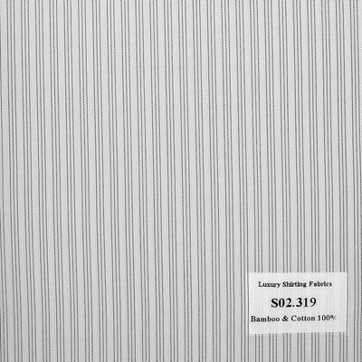 Vải May Đồng Phục Áo Sơ Mi Công Sở Màu Đen Sọc Dọc S02.319