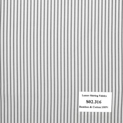 Vải May Đồng Phục Áo Sơ Mi Công Sở Màu Đen Sọc Dọc S02.316