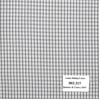 Vải May Đồng Phục Áo Sơ Mi Công Sở Màu Đen Caro S02.315