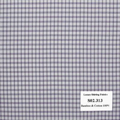 Vải May Đồng Phục Áo Sơ Mi Công Sở Màu Tím Caro S02.313