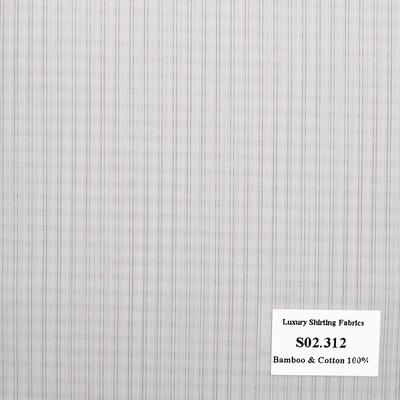 Vải May Đồng Phục Áo Sơ Mi Công Sở Màu Hồng Sọc Dọc S02.312