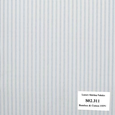 Vải May Đồng Phục Áo Sơ Mi Công Sở Màu Xanh Biển Nhạt Sọc Dọc S02.311