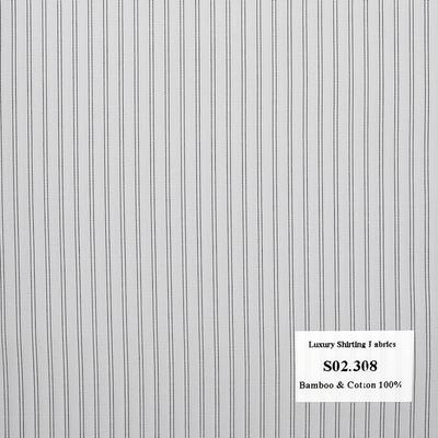 Vải May Đồng Phục Áo Sơ Mi Công Sở Màu Đen Sọc Dọc S02.308