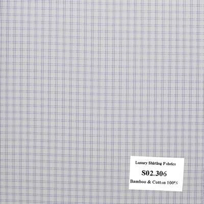 Vải May Đồng Phục Áo Sơ Mi Công Sở Màu Tím Caro S02.306