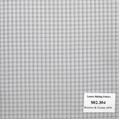 Vải May Đồng Phục Áo Sơ Mi Công Sở Màu Đen Caro S02.304