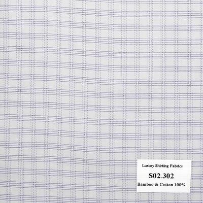 Vải May Đồng Phục Áo Sơ Mi Công Sở Màu Tím Caro S02.302